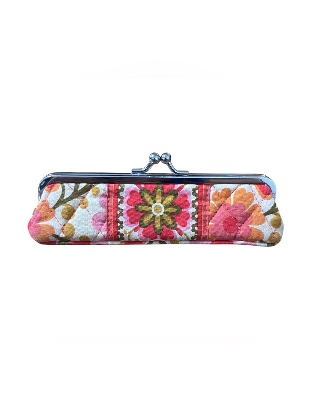 Vera Bradley Folkloric Kisslock Case Small Cosmetic Bag Retired Print